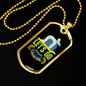 Camper Necklace Let's Go Camping Necklace Stainless Steel or 18k Gold Dog Tag 24" Chain-Express Your Love Gifts