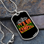 Camper Necklace Let's Go Camping Red Necklace Stainless Steel or 18k Gold Dog Tag 24" Chain-Express Your Love Gifts