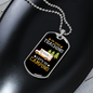 Camper Necklace Let's Go Camping White Necklace Stainless Steel or 18k Gold Dog Tag 24" Chain-Express Your Love Gifts