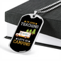 Camper Necklace Let's Go Camping White Necklace Stainless Steel or 18k Gold Dog Tag 24" Chain-Express Your Love Gifts