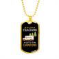 Camper Necklace Let's Go Camping White Necklace Stainless Steel or 18k Gold Dog Tag 24" Chain-Express Your Love Gifts