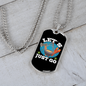 Camper Necklace Let's Just Go Necklace Stainless Steel or 18k Gold Dog Tag 24" Chain-Express Your Love Gifts