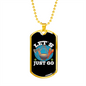 Camper Necklace Let's Just Go Necklace Stainless Steel or 18k Gold Dog Tag 24" Chain-Express Your Love Gifts