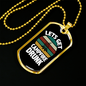 Camper Necklace Lets Get Campfire Drunk Necklace Stainless Steel or 18k Gold Dog Tag 24" Chain-Express Your Love Gifts