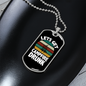 Camper Necklace Lets Get Campfire Drunk Necklace Stainless Steel or 18k Gold Dog Tag 24" Chain-Express Your Love Gifts