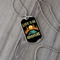 Camper Necklace Life is An Adventure Blue Tent Necklace Stainless Steel or 18k Gold Dog Tag 24" Chain-Express Your Love Gifts