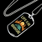 Camper Necklace Life is An Adventure Blue Tent Necklace Stainless Steel or 18k Gold Dog Tag 24" Chain-Express Your Love Gifts