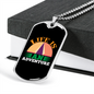 Camper Necklace Life is an Adventure Necklace Stainless Steel or 18k Gold Dog Tag 24" Chain-Express Your Love Gifts