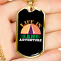 Camper Necklace Life is an Adventure Necklace Stainless Steel or 18k Gold Dog Tag 24" Chain-Express Your Love Gifts