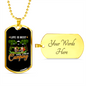 Camper Necklace Life Is Best Camping Necklace Stainless Steel or 18k Gold Dog Tag 24" Chain-Express Your Love Gifts