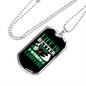 Camper Necklace Life is Better Around the Campfire Green Necklace Stainless Steel or 18k Gold Dog Tag 24" Chain-Express Your Love Gifts