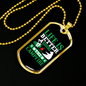 Camper Necklace Life is Better Around the Campfire Green Necklace Stainless Steel or 18k Gold Dog Tag 24" Chain-Express Your Love Gifts