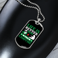 Camper Necklace Life is Better Around the Campfire Green Necklace Stainless Steel or 18k Gold Dog Tag 24" Chain-Express Your Love Gifts