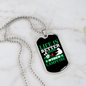 Camper Necklace Life is Better Around the Campfire Green Necklace Stainless Steel or 18k Gold Dog Tag 24" Chain-Express Your Love Gifts