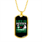 Camper Necklace Life is Better Around the Campfire Green Necklace Stainless Steel or 18k Gold Dog Tag 24" Chain-Express Your Love Gifts