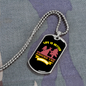Camper Necklace Life is Better Around The Campfire Pink Necklace Stainless Steel or 18k Gold Dog Tag 24" Chain-Express Your Love Gifts