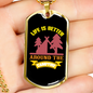 Camper Necklace Life is Better Around The Campfire Pink Necklace Stainless Steel or 18k Gold Dog Tag 24" Chain-Express Your Love Gifts