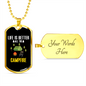 Camper Necklace Life Is Better White Necklace Stainless Steel or 18k Gold Dog Tag 24" Chain-Express Your Love Gifts