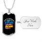 Camper Necklace Life Is Fantastic Necklace Stainless Steel or 18k Gold Dog Tag 24" Chain-Express Your Love Gifts