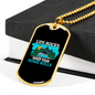 Camper Necklace Life Rocks Home Rolls Necklace Stainless Steel or 18k Gold Dog Tag 24" Chain-Express Your Love Gifts