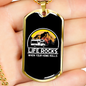 Camper Necklace Life Rocks Necklace Stainless Steel or 18k Gold Dog Tag 24" Chain-Express Your Love Gifts