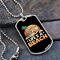 Camper Necklace Life's a Beach Necklace Stainless Steel or 18k Gold Dog Tag 24" Chain-Express Your Love Gifts