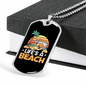 Camper Necklace Life's a Beach Necklace Stainless Steel or 18k Gold Dog Tag 24" Chain-Express Your Love Gifts