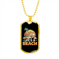 Camper Necklace Life's a Beach Necklace Stainless Steel or 18k Gold Dog Tag 24" Chain-Express Your Love Gifts
