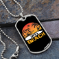 Camper Necklace Life's a Beach Orange Necklace Stainless Steel or 18k Gold Dog Tag 24" Chain-Express Your Love Gifts