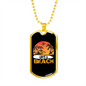 Camper Necklace Life's a Beach Orange Necklace Stainless Steel or 18k Gold Dog Tag 24" Chain-Express Your Love Gifts