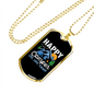 Camper Necklace Live Love Camp Blue Necklace Stainless Steel or 18k Gold Dog Tag 24" Chain-Express Your Love Gifts