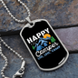 Camper Necklace Live Love Camp Blue Necklace Stainless Steel or 18k Gold Dog Tag 24" Chain-Express Your Love Gifts