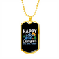 Camper Necklace Live Love Camp Blue Necklace Stainless Steel or 18k Gold Dog Tag 24" Chain-Express Your Love Gifts