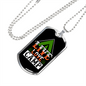 Camper Necklace Live Love Camp Green Necklace Stainless Steel or 18k Gold Dog Tag 24" Chain-Express Your Love Gifts