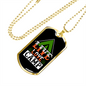 Camper Necklace Live Love Camp Green Necklace Stainless Steel or 18k Gold Dog Tag 24" Chain-Express Your Love Gifts