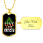Camper Necklace Live Love Camp Green Necklace Stainless Steel or 18k Gold Dog Tag 24" Chain-Express Your Love Gifts