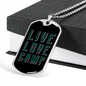 Camper Necklace Live Love Camp Plain Necklace Stainless Steel or 18k Gold Dog Tag 24" Chain-Express Your Love Gifts