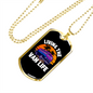 Camper Necklace Living The Van Life Necklace Stainless Steel or 18k Gold Dog Tag 24" Chain-Express Your Love Gifts
