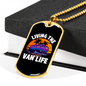 Camper Necklace Living The Van Life Necklace Stainless Steel or 18k Gold Dog Tag 24" Chain-Express Your Love Gifts