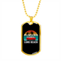 Camper Necklace Long Beach Ride Necklace Stainless Steel or 18k Gold Dog Tag 24" Chain-Express Your Love Gifts