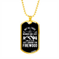 Camper Necklace Looking For Firewood Necklace Stainless Steel or 18k Gold Dog Tag 24" Chain-Express Your Love Gifts