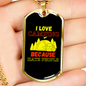Camper Necklace Love Camping Hate People Necklace Stainless Steel or 18k Gold Dog Tag 24" Chain-Express Your Love Gifts