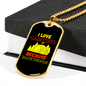Camper Necklace Love Camping Hate People Necklace Stainless Steel or 18k Gold Dog Tag 24" Chain-Express Your Love Gifts