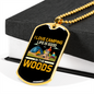 Camper Necklace Love Camping Woods Necklace Stainless Steel or 18k Gold Dog Tag 24" Chain-Express Your Love Gifts