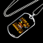Camper Necklace Love is Awning Up Necklace Stainless Steel or 18k Gold Dog Tag 24" Chain-Express Your Love Gifts