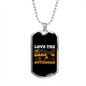 Camper Necklace Love The Outdoors Necklace Stainless Steel or 18k Gold Dog Tag 24" Chain-Express Your Love Gifts