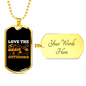 Camper Necklace Love The Outdoors Necklace Stainless Steel or 18k Gold Dog Tag 24" Chain-Express Your Love Gifts