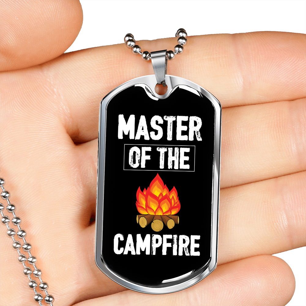 Camper Necklace Master Of The Camper Necklace Stainless Steel or 18k Gold Dog Tag 24" Chain-Express Your Love Gifts