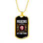 Camper Necklace Memories One Campsite Necklace Stainless Steel or 18k Gold Dog Tag 24" Chain-Express Your Love Gifts