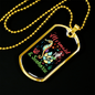 Camper Necklace Mermaid And Seahorse Necklace Stainless Steel or 18k Gold Dog Tag 24" Chain-Express Your Love Gifts